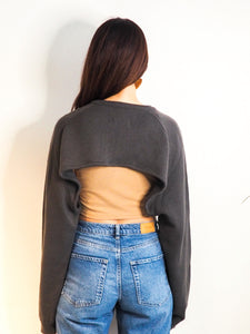 Pull cropped Louise brun