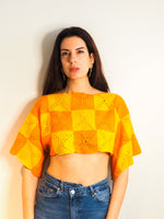 Charger l&#39;image dans la galerie, Top Louise patchwork crochet orange
